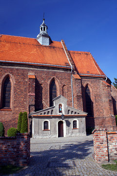 Gothic parish church in Ostrzeszow, Poland.