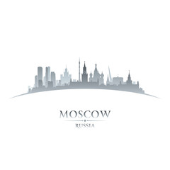 Moscow Russia city skyline silhouette white background