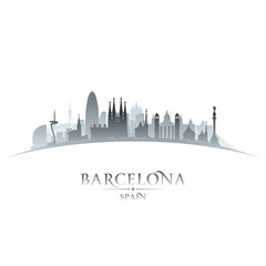 Fototapeta premium Barcelona Spain city skyline silhouette white background