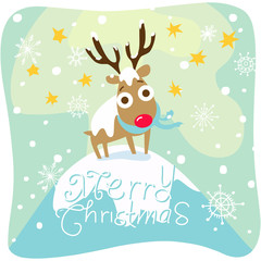 Christmas card with reindeer