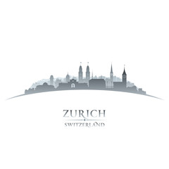 Obraz premium Zurich Switzerland city skyline silhouette white background