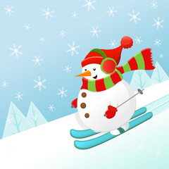 Skiing Snowman
