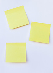 blank yellow note on isolated white background