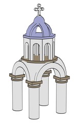 cartoon image of greek house