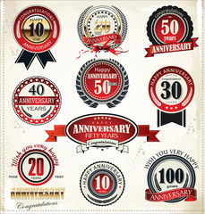 Anniversary sign collection, retro design
