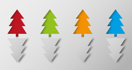 Obraz premium Colorful christmas trees