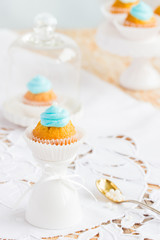 cupcakes with blue frosting