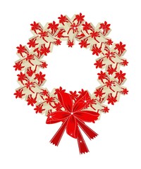 Christmas Wreath of Gift Boxes with Red Ribbon