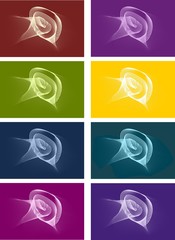abstract spiral - backround, eight colour variation
