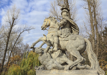 Fototapeta na wymiar Monument of John III Sobieski in Warsaw, Agrykola street