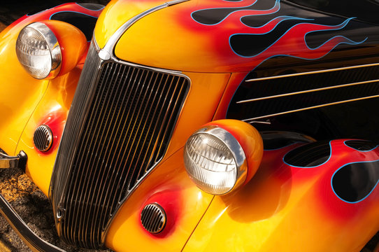 Jpg Freeuse Old School Flames Template Car Tuning - Hot Rod Style Flames  PNG Image