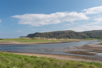 River mouth, Atlantic Ocean, Varanger Peninsula, Norway