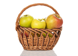 Wattled basket with the apples