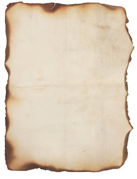 Very Old Paper With Burned Edges