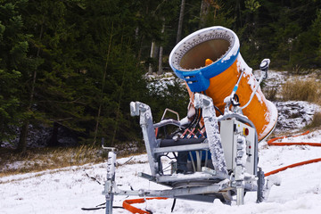 Snow gun on the slope