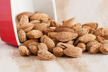 Almonds close up
