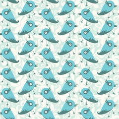 Vector vintage seamless background with birds