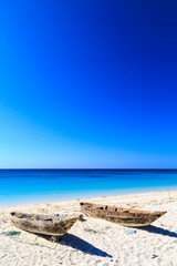 Two fisherman boats on the beach