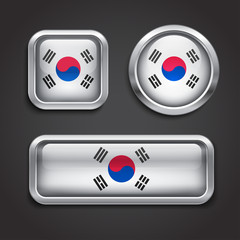 South Korea flag glass buttons