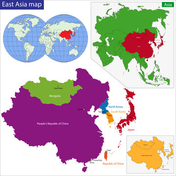 Eastern Asia map