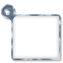 vector text box for any text with cup of coffee and rays