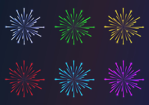 Firework samples vector color