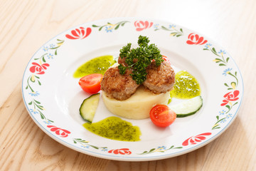 Meat cutlet with mashed potatoes