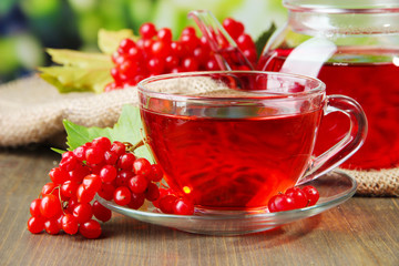 Still life with viburnum  tea