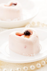 Heart-shaped dessert for Valentine's Day