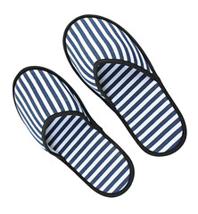 Striped slippers isolated on white