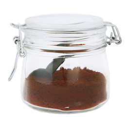 Jar of instant coffee isolated on white