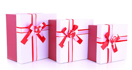 Gift boxes, isolate on white