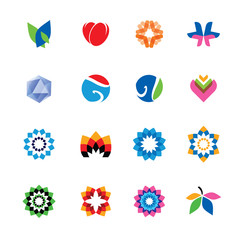 Set of abstract, colorful icons