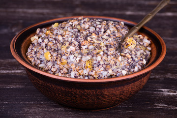 Close up on traditional Christmas kutia dish
