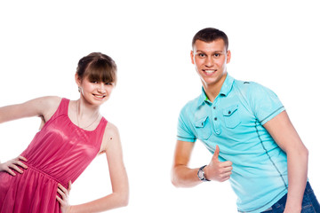 Fototapeta premium cute young couple of students