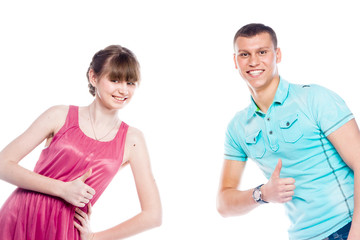 cute young couple of students