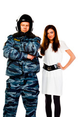 police officer and a young beautiful woman