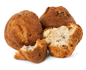 muffins on white background