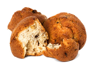 muffins on white background