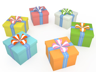 Set of gift boxes, 3D