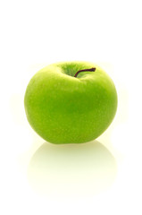 green apple on white background