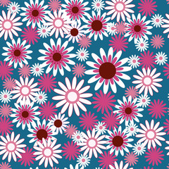 Template with beautiful white and pink flowers