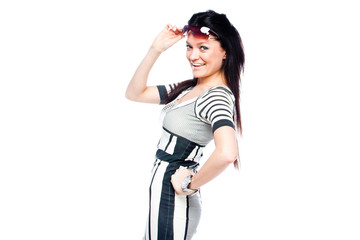 young and beautiful woman tourist