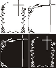 obituary - art deco frames with cross