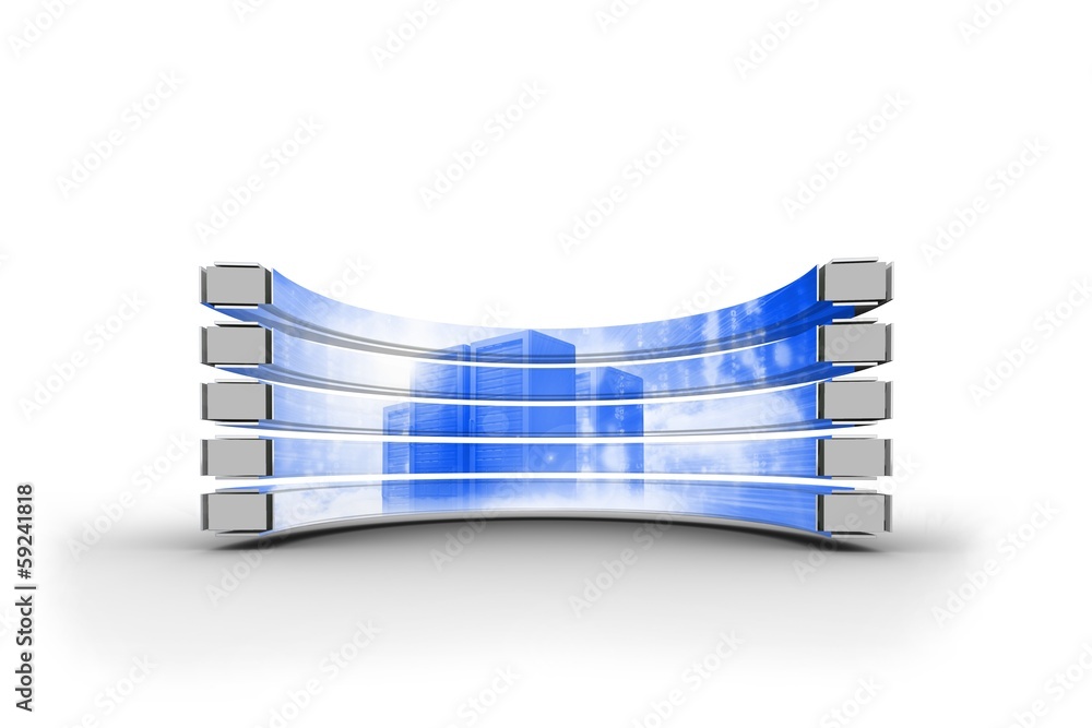 Aufkleber server tower on abstract screen