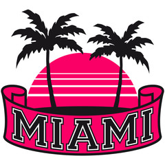 Miami Florida Palm Banner Logo