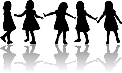 group of children's silhouettes