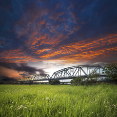 Old iron truss bridge for adv or others purpose use