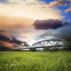 Old iron truss bridge for adv or others purpose use