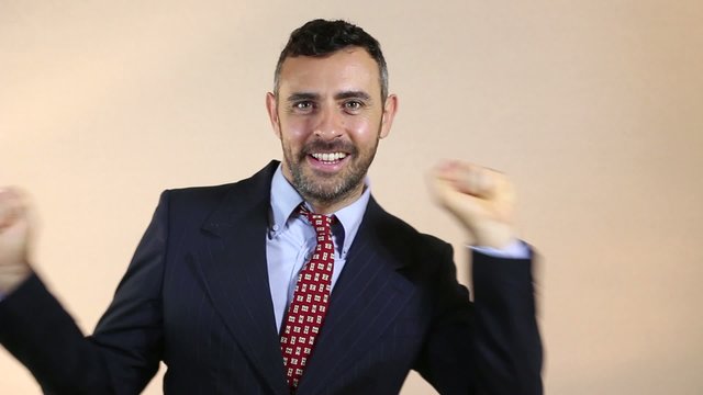 dancing man in suit